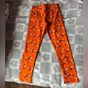 Cat and Jack Orange Heart Patterned Kids Leggings